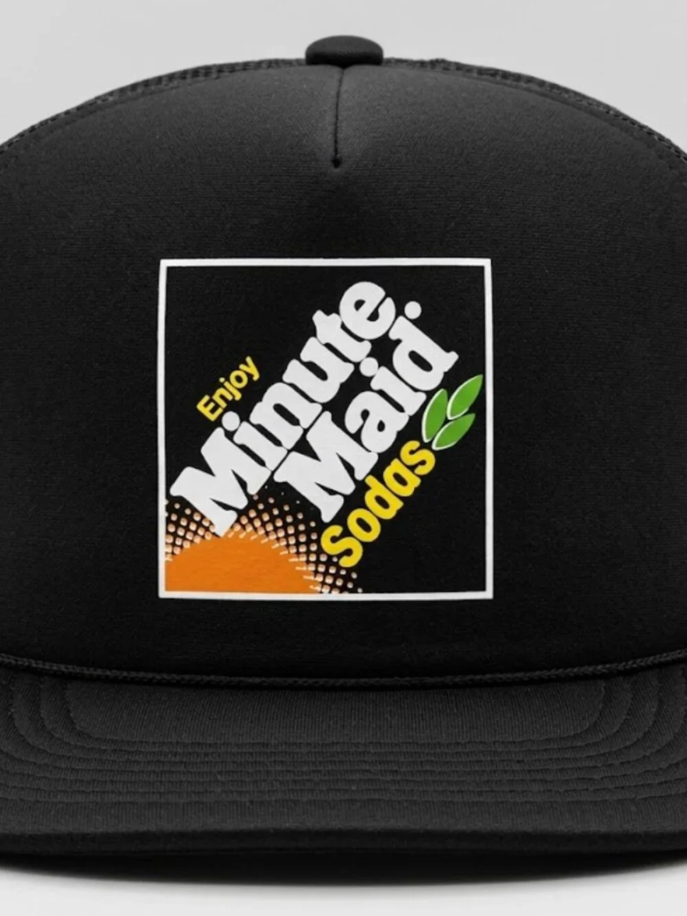 Retro Minute Maid Sodas Foam Trucker Hat Black Rope Snapback Style Cap New 80s